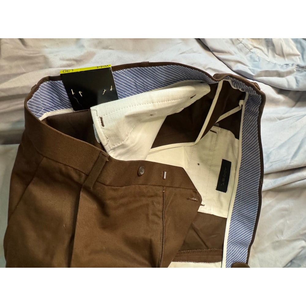AXIST Mens Corporate Khaki Pleated Dress Pants Brown 44x30 36SB0060 201 - Picture 4 of 5